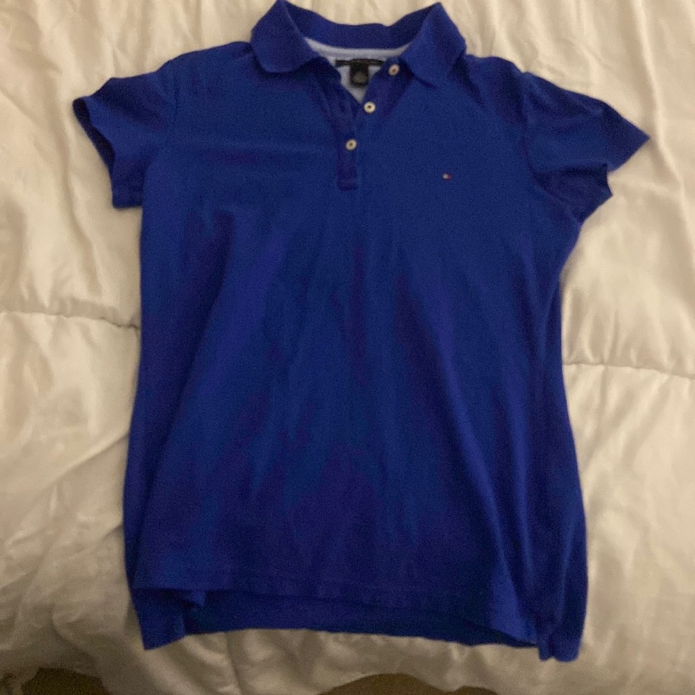 Blue polo, Tommy Hilfiger, blue shirt womens small